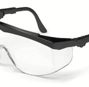 Quantum-Industrial-Safety-Basics-Defender-Safety-Glasses-Black-Frame-Clear-Lens-Anti-Scratch