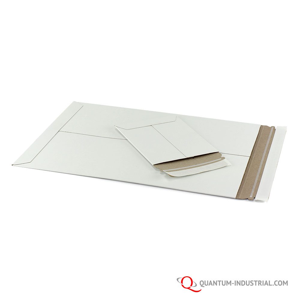 white, self seal, stayflat mailing envelopes in different sizes