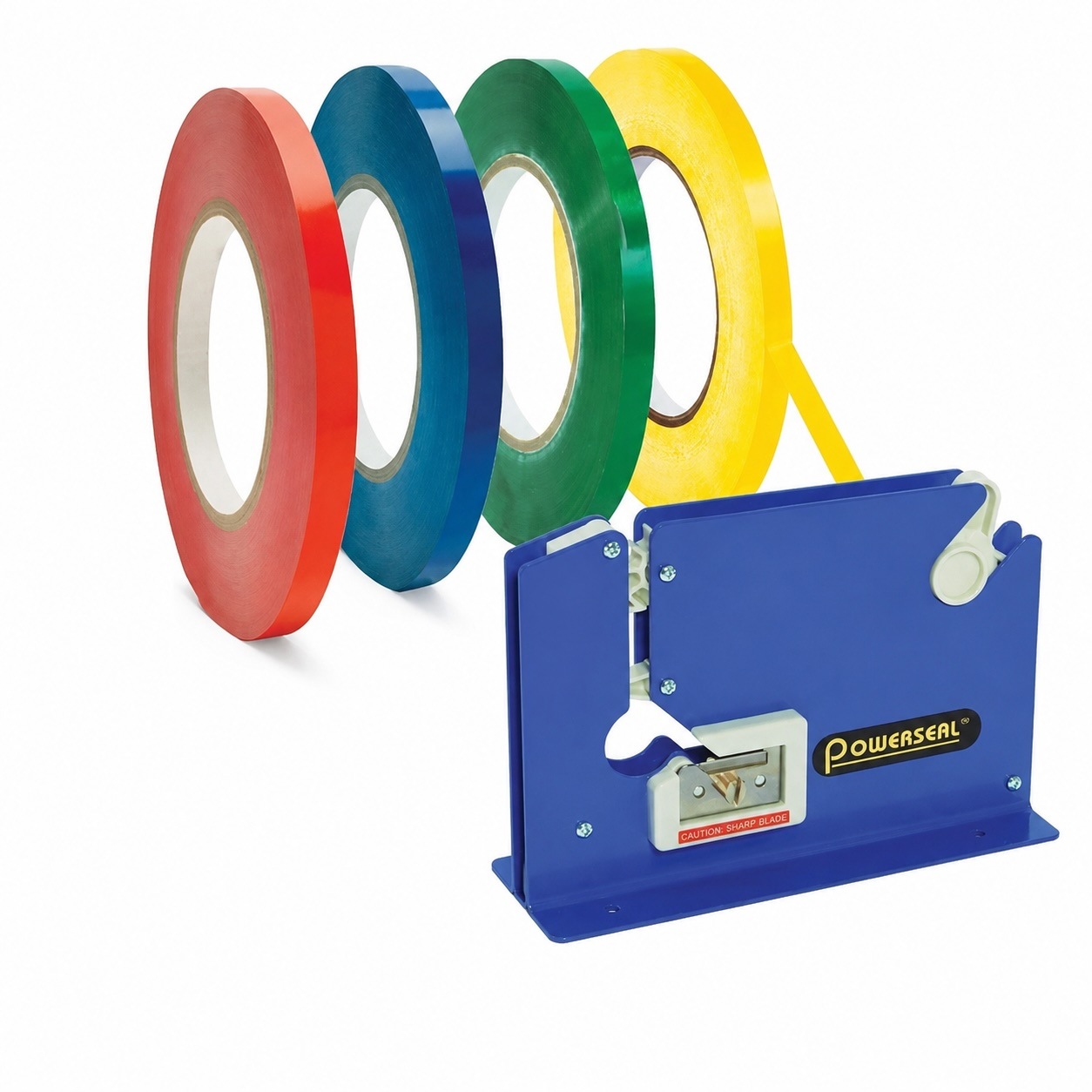 bag tape in varying colors and bag taper for use with poly bogs